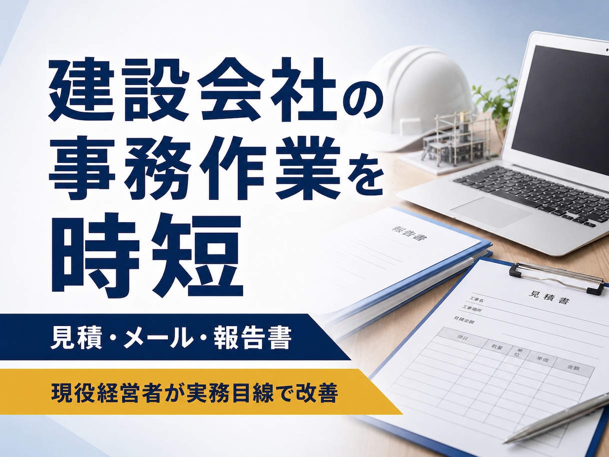 建設会社の事務作業をAIで時短します 現役建設会社経営者が実務に合わせて改善 イメージ1