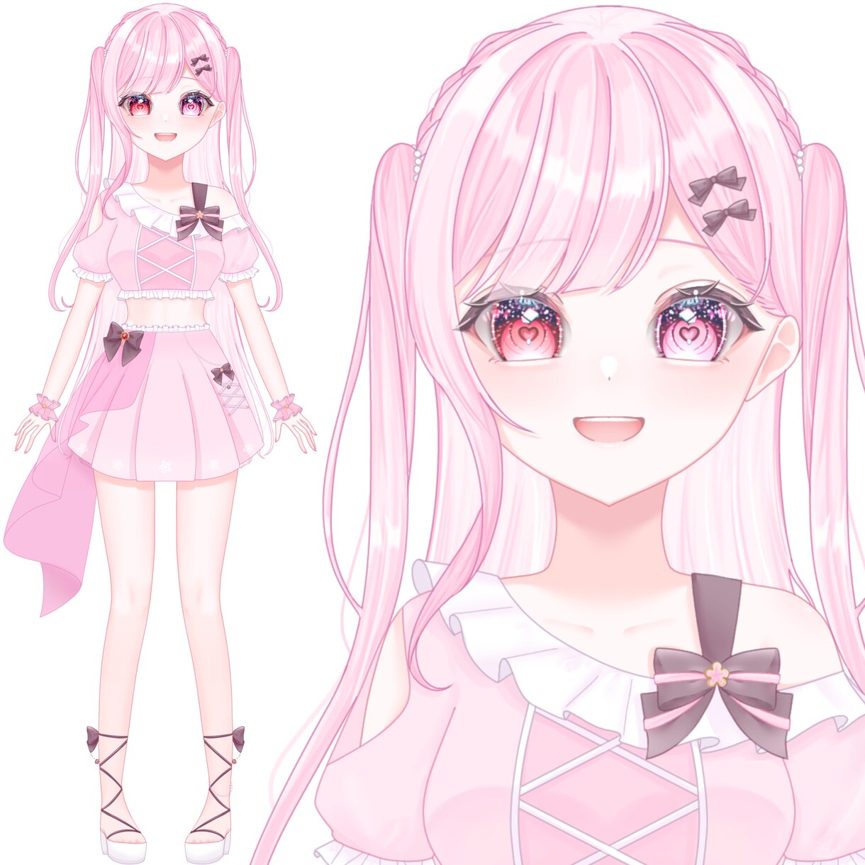 IRIAM等で使用できる立ち絵制作します キラキラお目目が特徴の女の子ならお任せください イメージ3