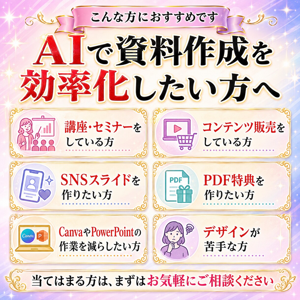 ClaudeでのAIスライド生成サポートます 無料ココナラメッセ相談＋通話でスライド作成スキルを整理 イメージ6