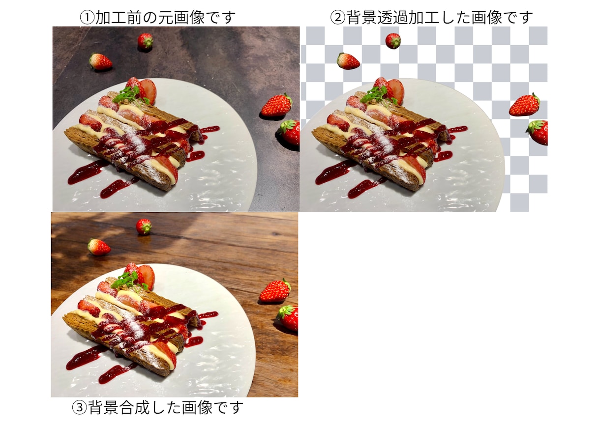 写真から背景透過・合成します 背景の不要なものを消して、見せたいものだけ抽出します！ イメージ1
