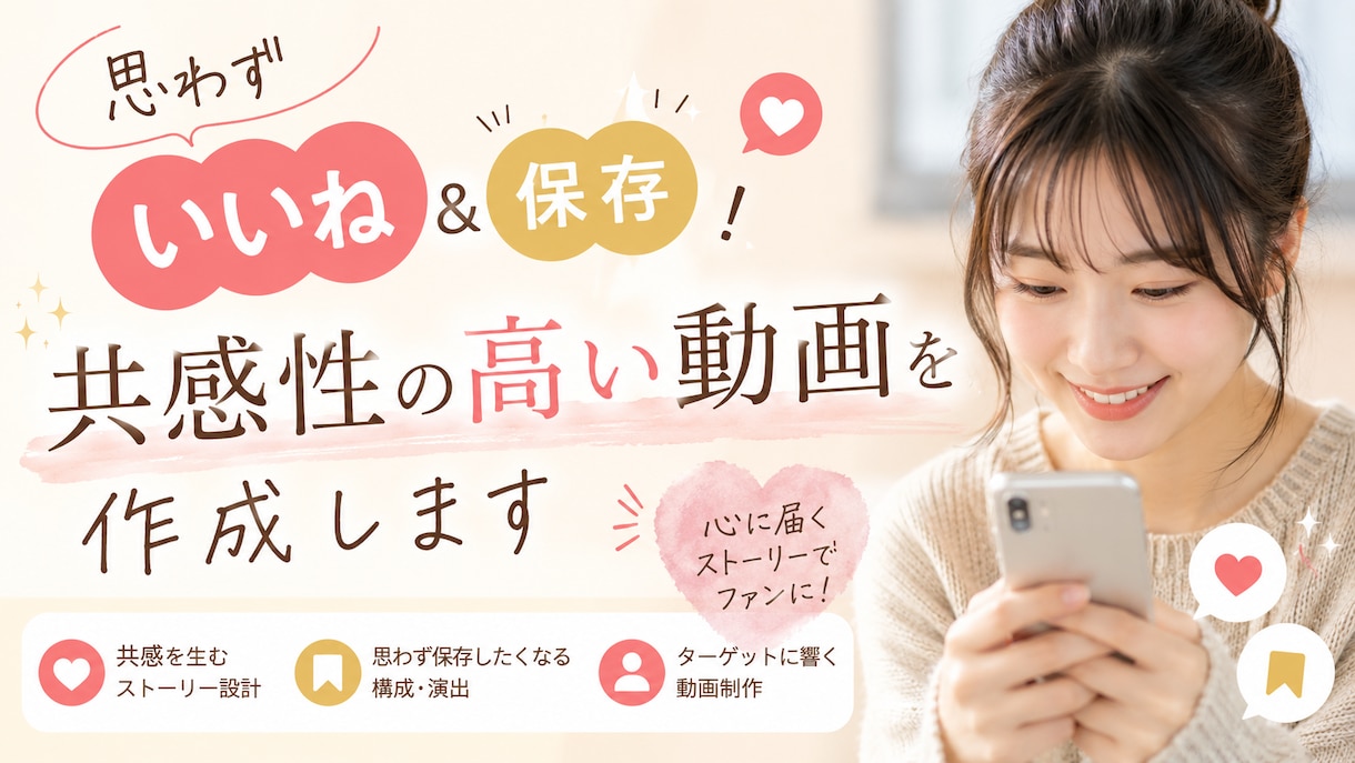 思わずいいね&保存！共感性の高い動画を作成します TikTok・YouTube shorts向け動画の編集 イメージ1