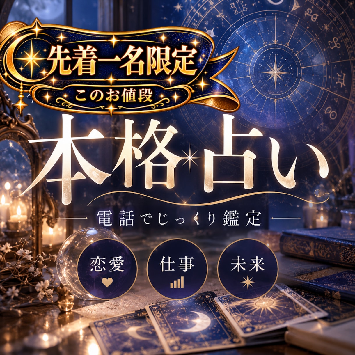初回1名限定｜生年月日✖️タロットで占います 恋愛・仕事・未来｜生年月日とカードから具体的に読み解く イメージ1