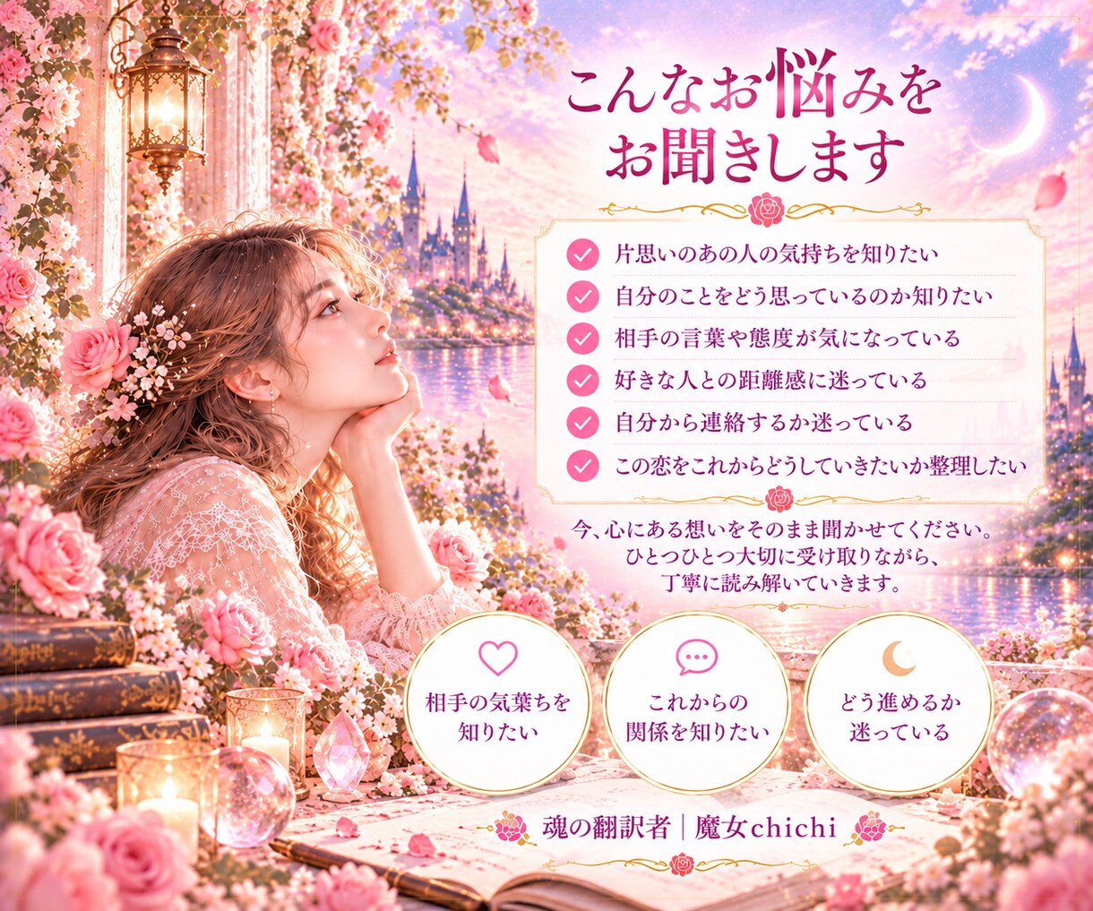 片思いのあの人の気持ちを霊視で読み解きます 好きな人との関係と、あなたの本音を丁寧に読み解きます イメージ3