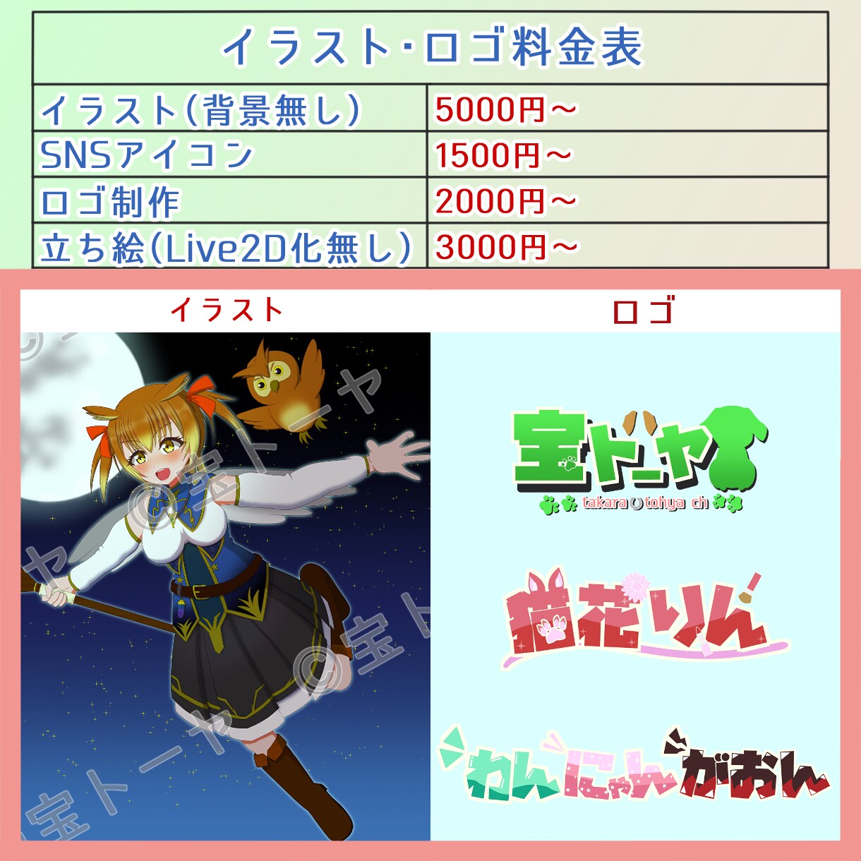 SNS、動画サイト用イラスト・ロゴ制作承ります SNS、配信・動画活動用にご利用ください イメージ1