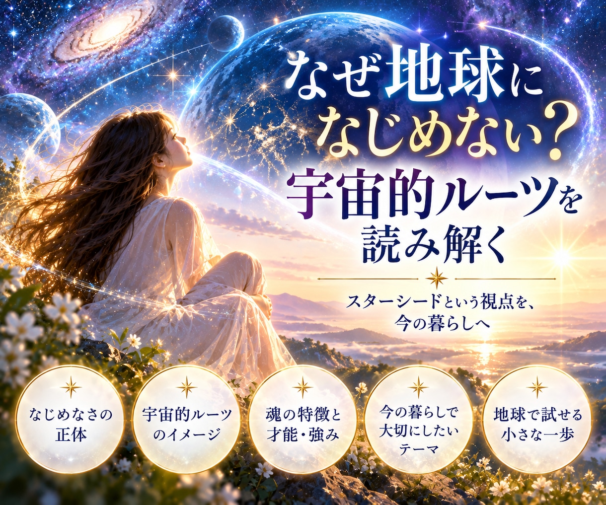 なぜ地球になじめないのか宇宙的ルーツを読みます 宇宙的ルーツと魂のテーマを、今の暮らしに持ち帰る イメージ1
