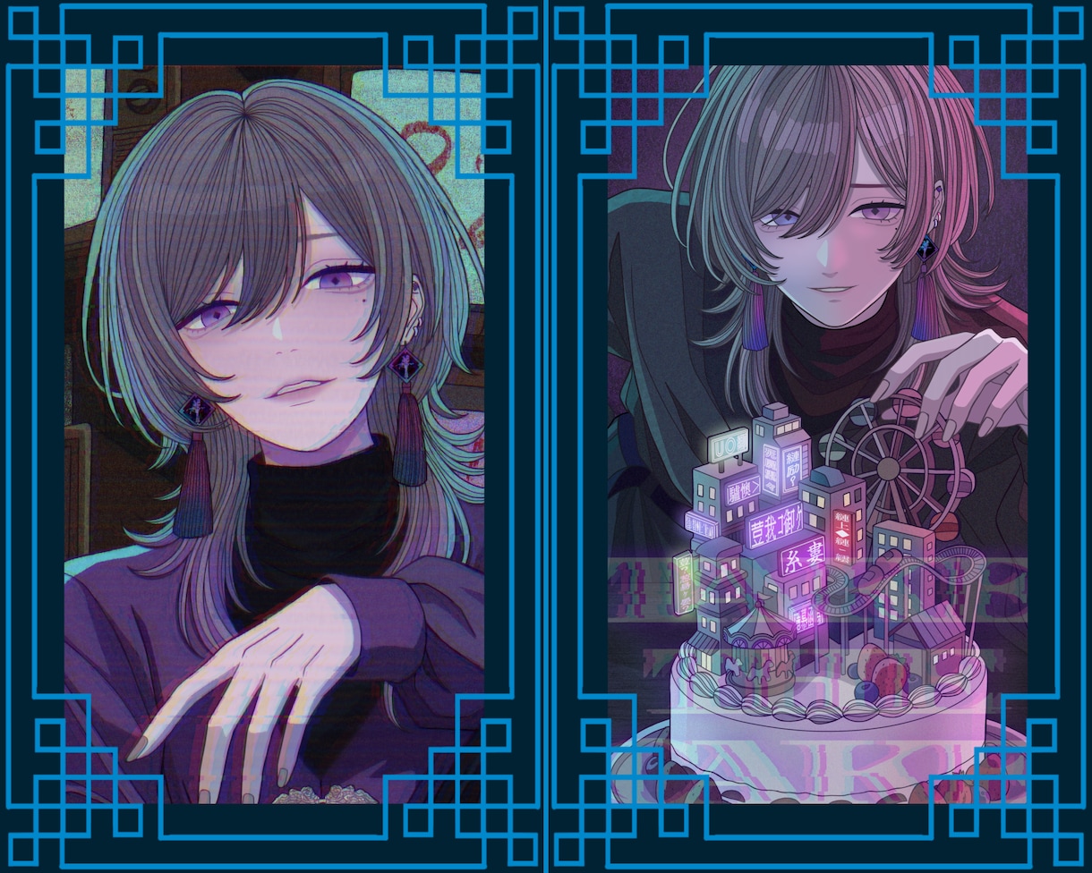 華やかで落ち着いた雰囲気のイラストをお描きします 線や配色に特徴のある繊細な目を引くイラストを制作します イメージ6