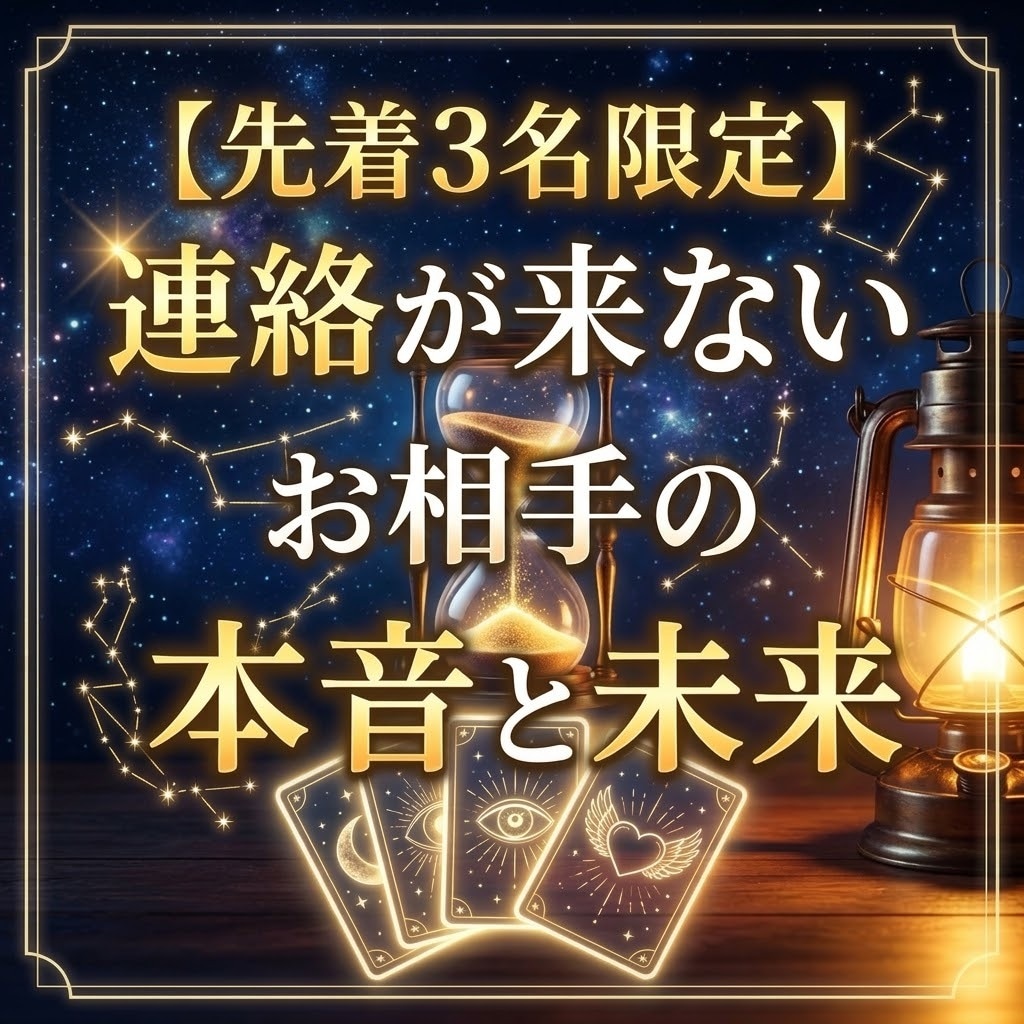 先着500円！音信不通の彼の本音と今後を占います オープン記念・先着3名様限定！！ イメージ1