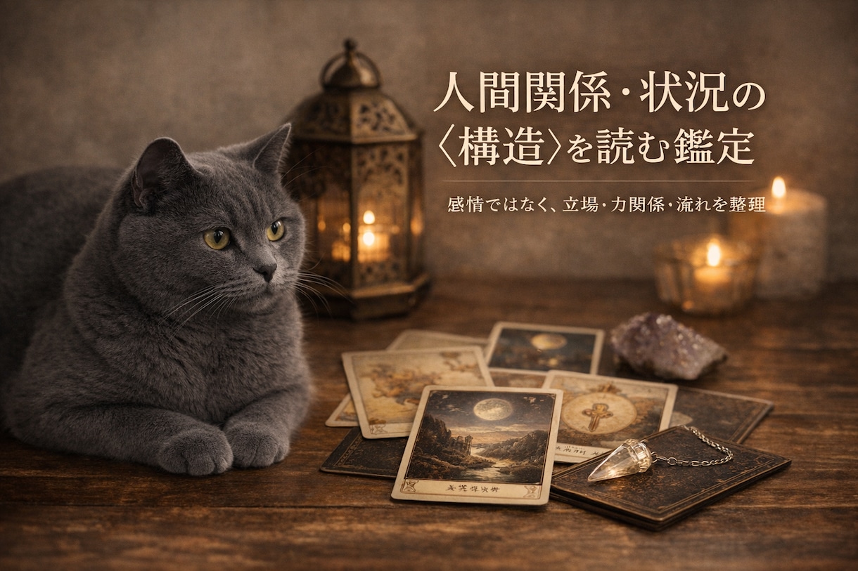 人間関係・状況の「真理」と「構造」を読みます 人間関係や状況を構造として捉え真理を読む鑑定です イメージ1