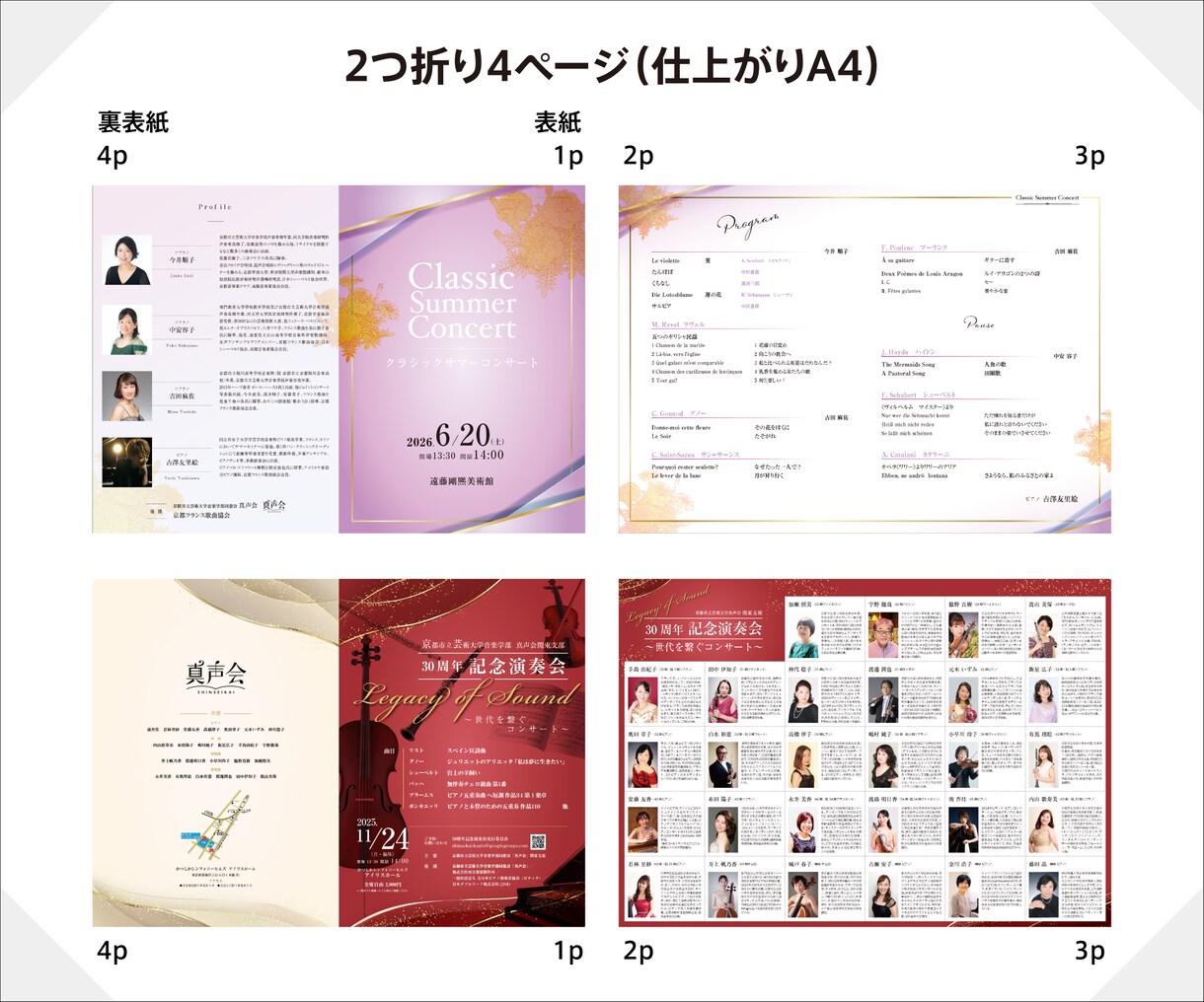 現役20年のプロが演奏会プログラムをデザインします 音楽家様の「輝きの場」のパンフレットを心を込めて制作します！ イメージ6