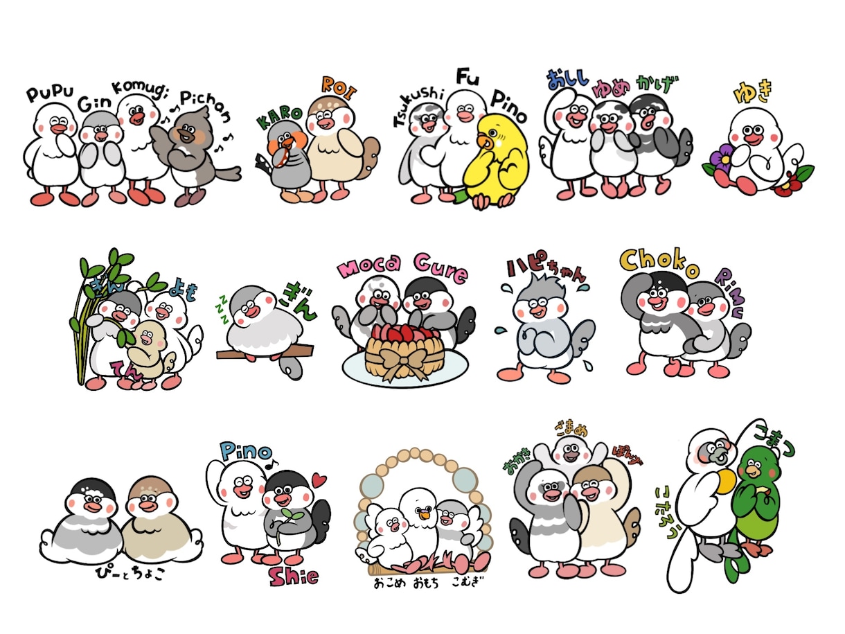 プレゼントや自分用に！ペットの小鳥さん描きます 他では見かけないアメコミタッチのペット似顔絵です イメージ2