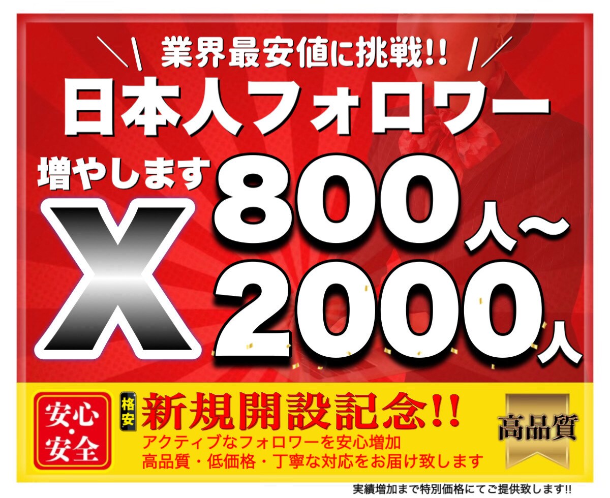 X 日本人フォロワー800人以上増やします X（Twitter）日本人のアクティブフォロワーを増加します イメージ1