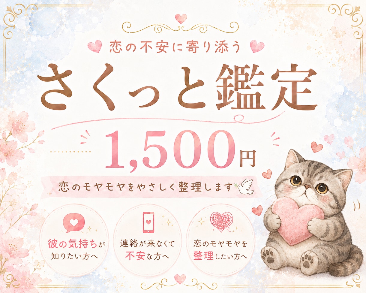 恋愛・仕事・人間関係のお悩みをタロットで占います 1テーマを約1,000字で丁寧に鑑定｜24時間以内にお届け イメージ1
