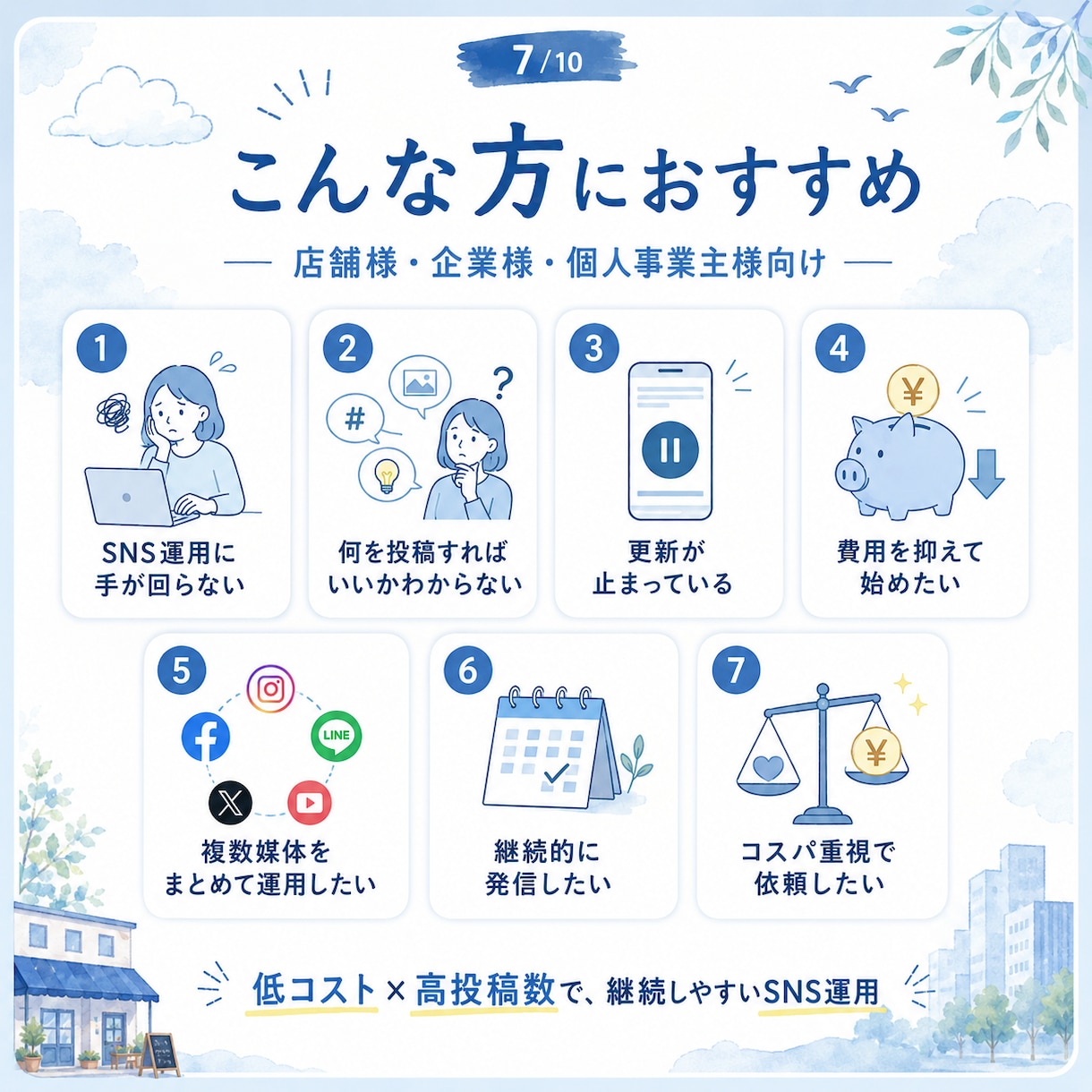 丁寧にそして低価格でXを運用代行させて頂きます 実際に集客数倍へ導いたSNS運用チームがご支援 イメージ7