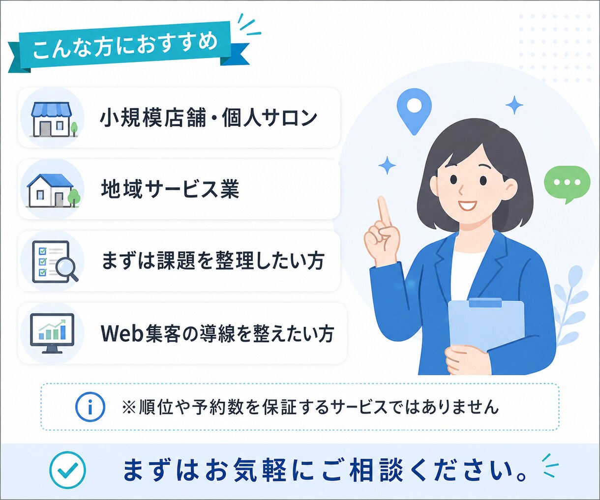 Googleマップ集客の改善点を診断します 予約・問い合わせ導線を見える化 イメージ6