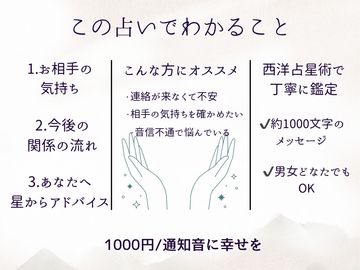 沈黙の裏にあるあの人の気持ちを丁寧に読み解きます 連絡が返ってこない理由って... イメージ2