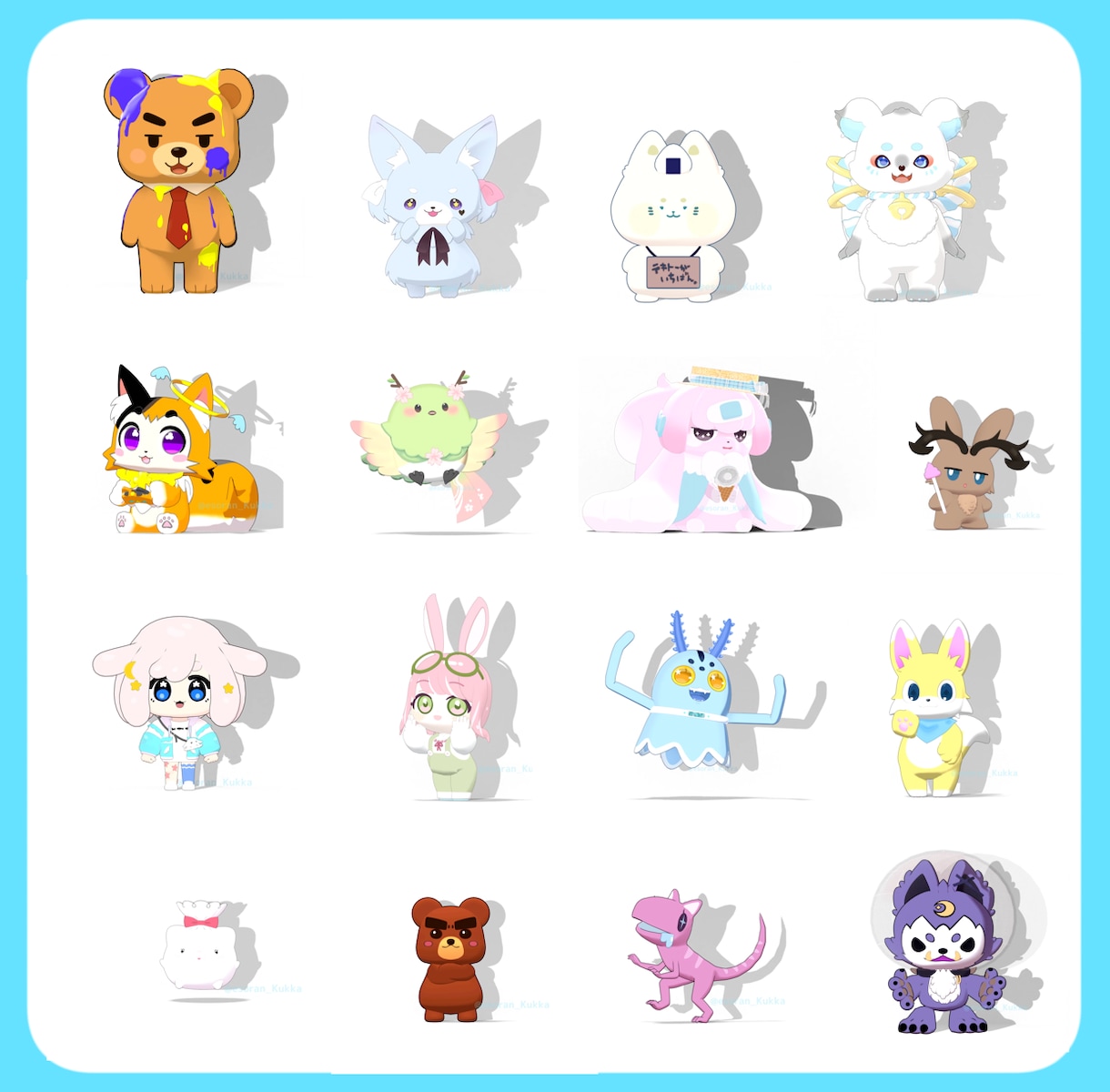 マスコット系キャラクター3Dモデリングします 動物系Vやお供に！フィギュア化も！ 修正回数無制限です！ イメージ2