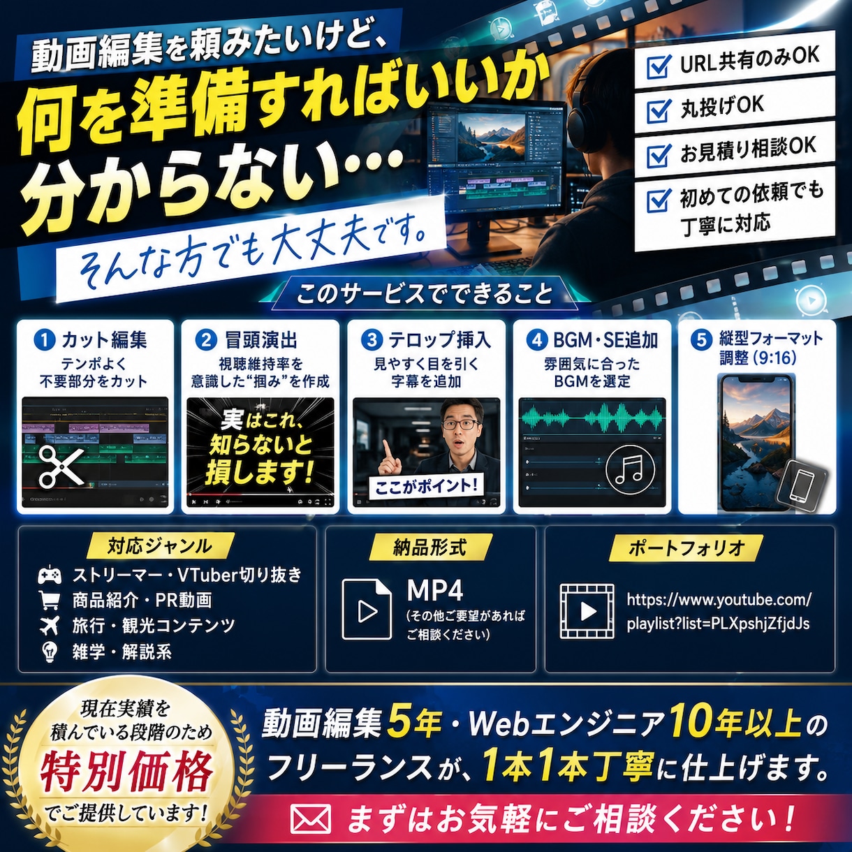 ショート動画を編集・納品します 丸投げOK・URL共有だけで完結します イメージ1