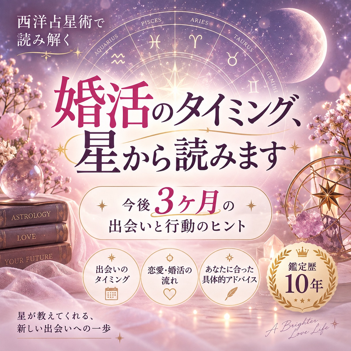将来のパートナーと出会う時期を占います 今後3か月の出会いの流れを丁寧にホロスコープで読み解きます イメージ1