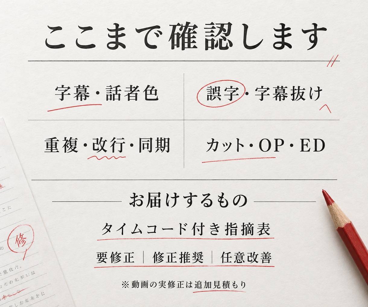 公開前の動画を全編チェックします 字幕・カットの見落としを公開前に確認します イメージ2