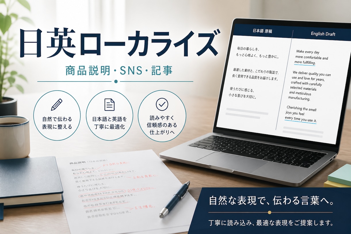 海外販売向けの商品説明を多言語に整えます 仕様と魅力が海外の読み手に伝わる表現へ イメージ1