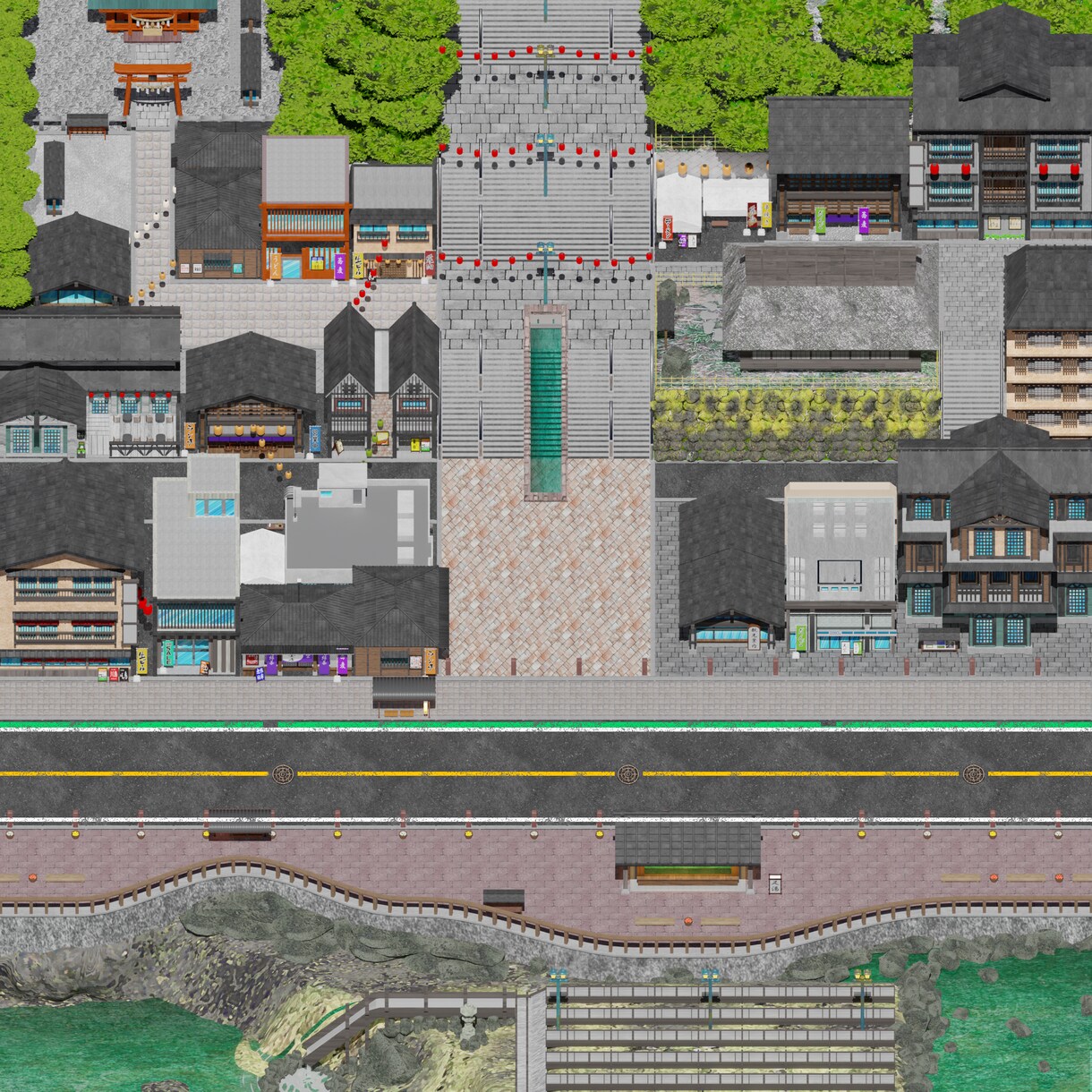歩ける一枚絵。2Dゲームマップ作ります マップチップだけでは絶対に表現できないオリジナリティを保証！ イメージ3