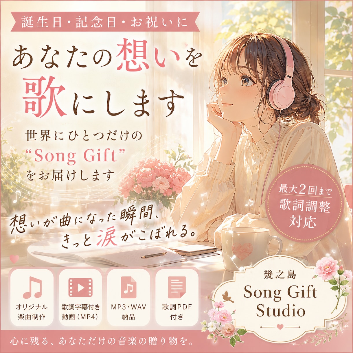 想いをちゃんと伝える歌、作ります 何度も聴き返せる“心に残る贈り物” イメージ1