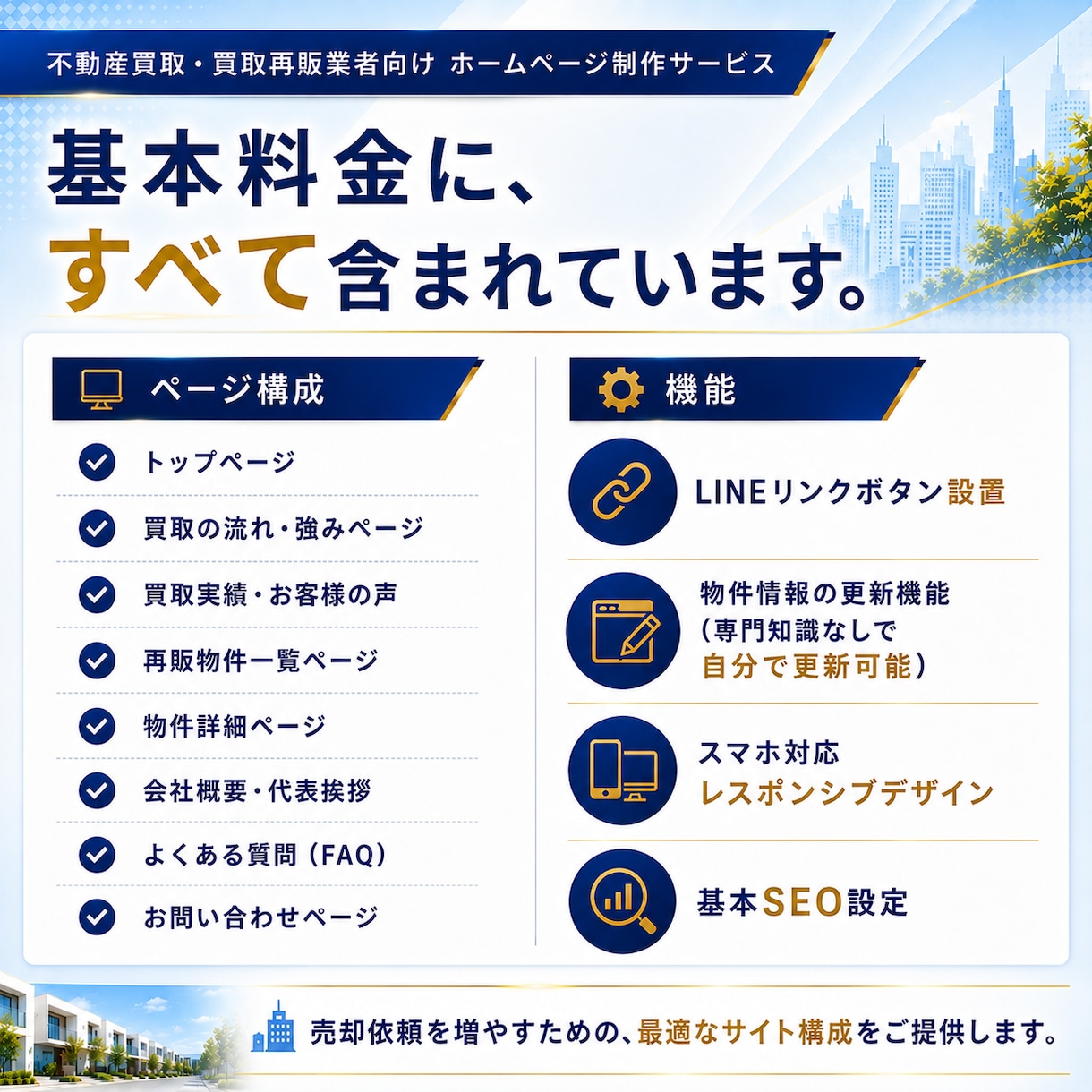 不動産買取再販に特化したホームページを制作します 売却査定＋再販物件掲載｜買取再販HPに必要な機能まとめて制作 イメージ2