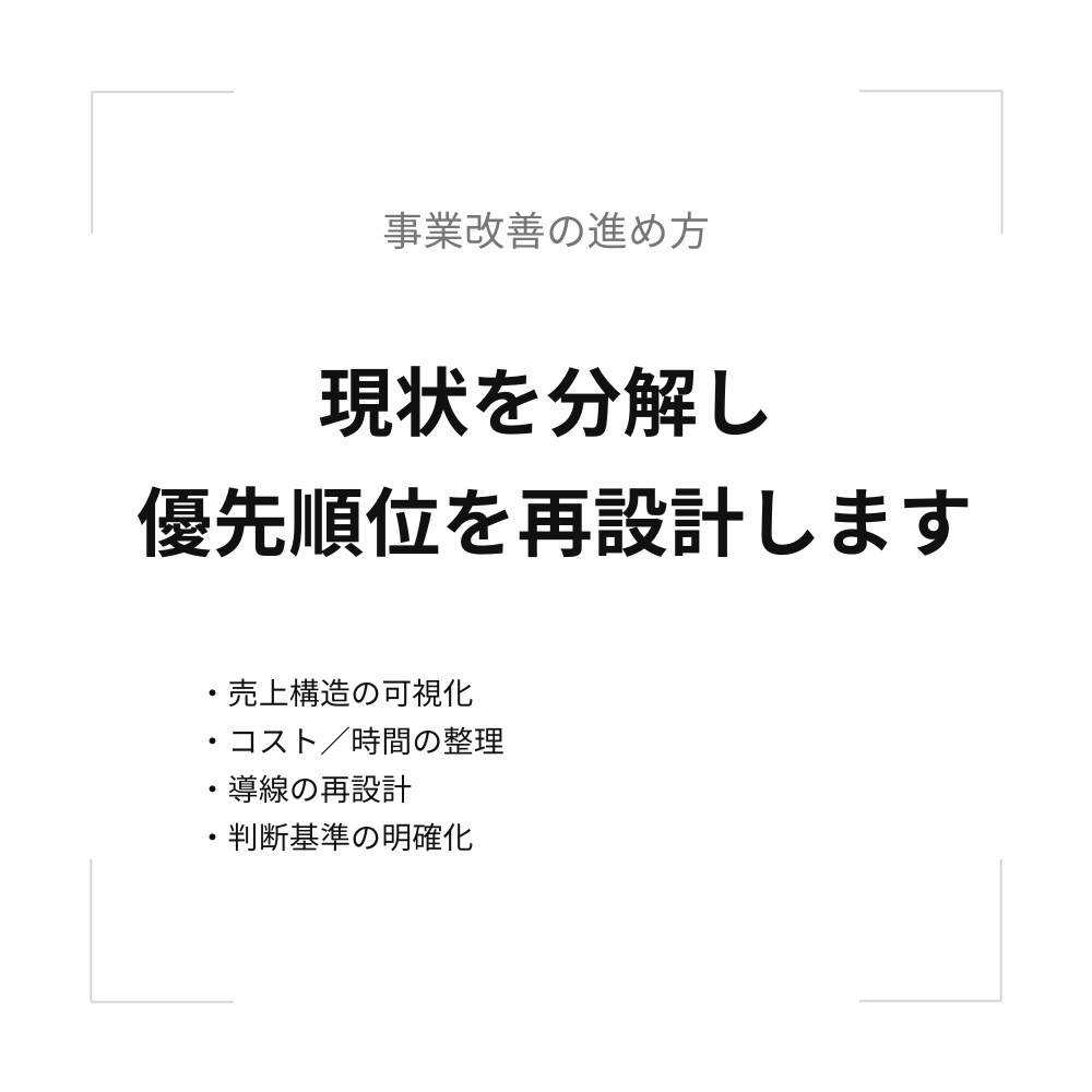 売上が伸びない理由を構造で整理します 感覚経営から構造思考へ、事業を整える第一歩 イメージ5
