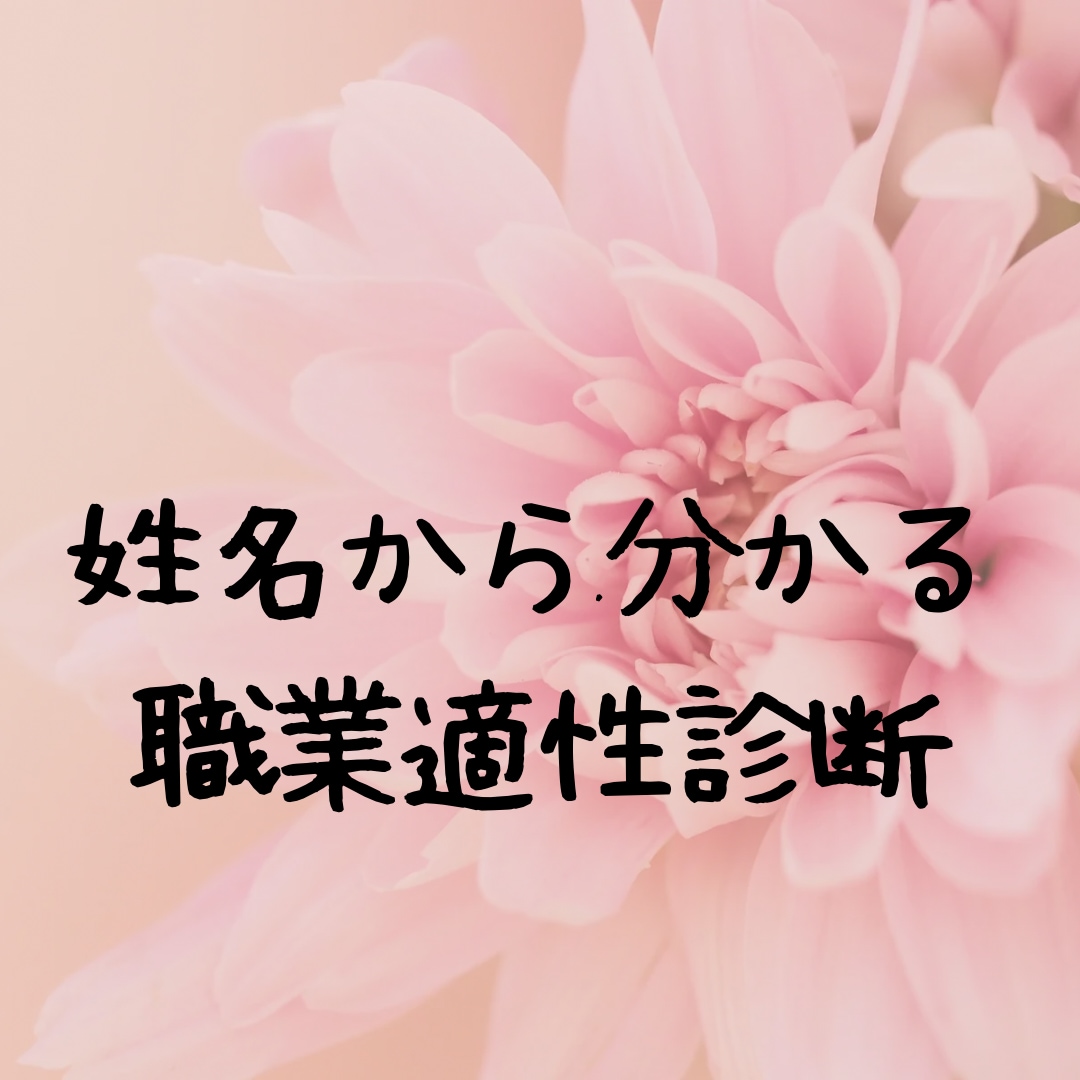 持って生まれた先天運から適職診断いたします 姓名から導く、あなたにぴったりの仕事を鑑定します イメージ1
