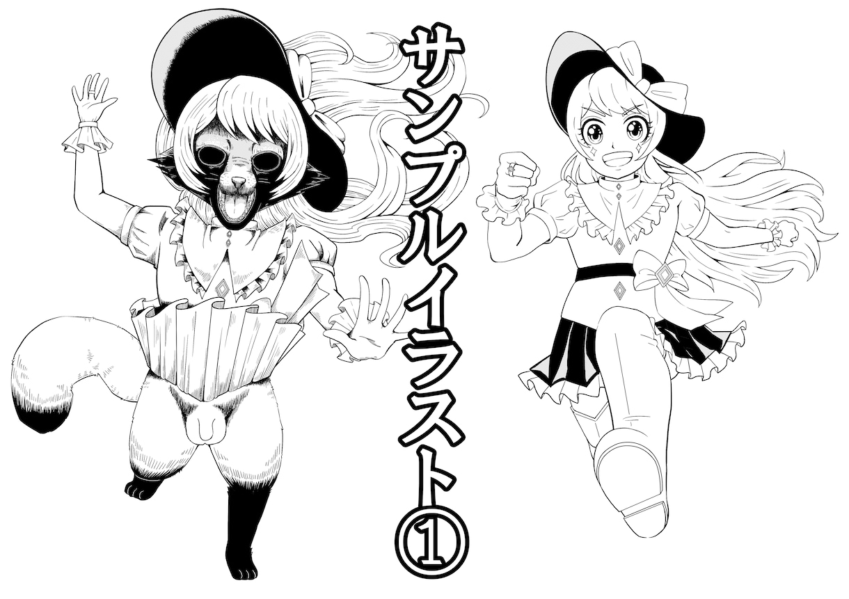 コミック風イラストカットの制作します モノクロタッチな画風！選べる様々なオプションあり！背景も！ イメージ4