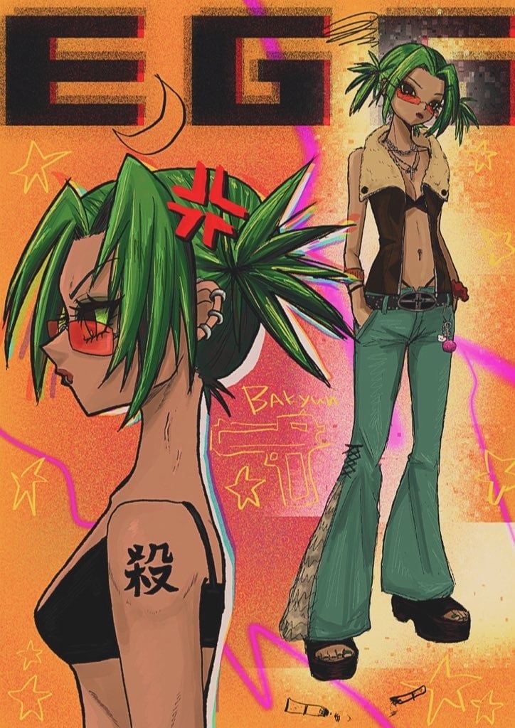 y2k、ギャル、萌え、平成などの女の子描けます サブカルチャーっぽい可愛い女の子を描くのが得意です!⟡.· イメージ1