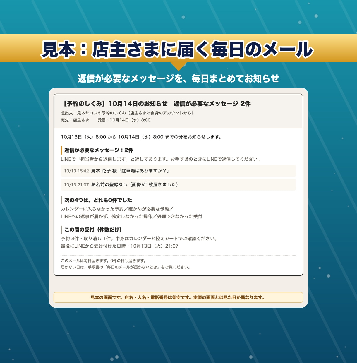 一人で営む店のLINE予約を月額0円で作ります サロン・整体院・教室の予約受付とカレンダー登録を自動に イメージ7