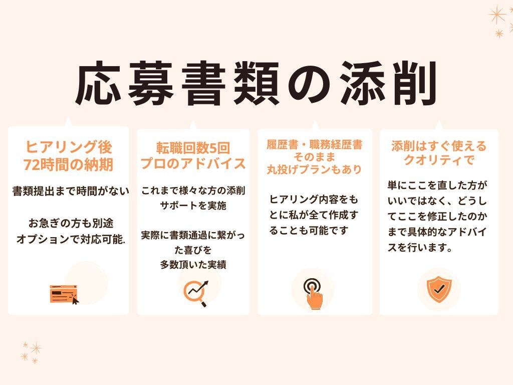 たった一枚で未来を変える　書類添削サポートします 書類選考で落ち続けていませんか？あなたの経歴を強みに！ イメージ2