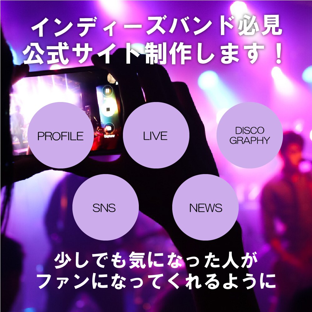 インディーズバンド向け！ホームページ作成します インディーズバンド限定でホームページを作成します！ イメージ1