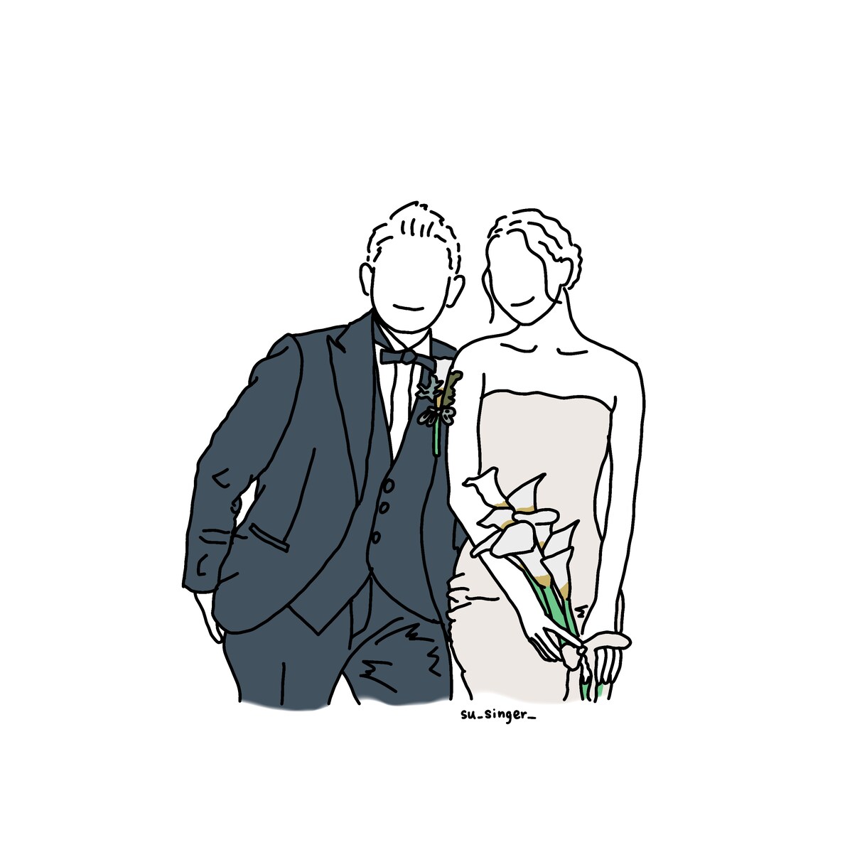 あなただけの線画イラストを描きます ご自身のアイコンや、プレゼントにイラストはいかがですか？？ イメージ8