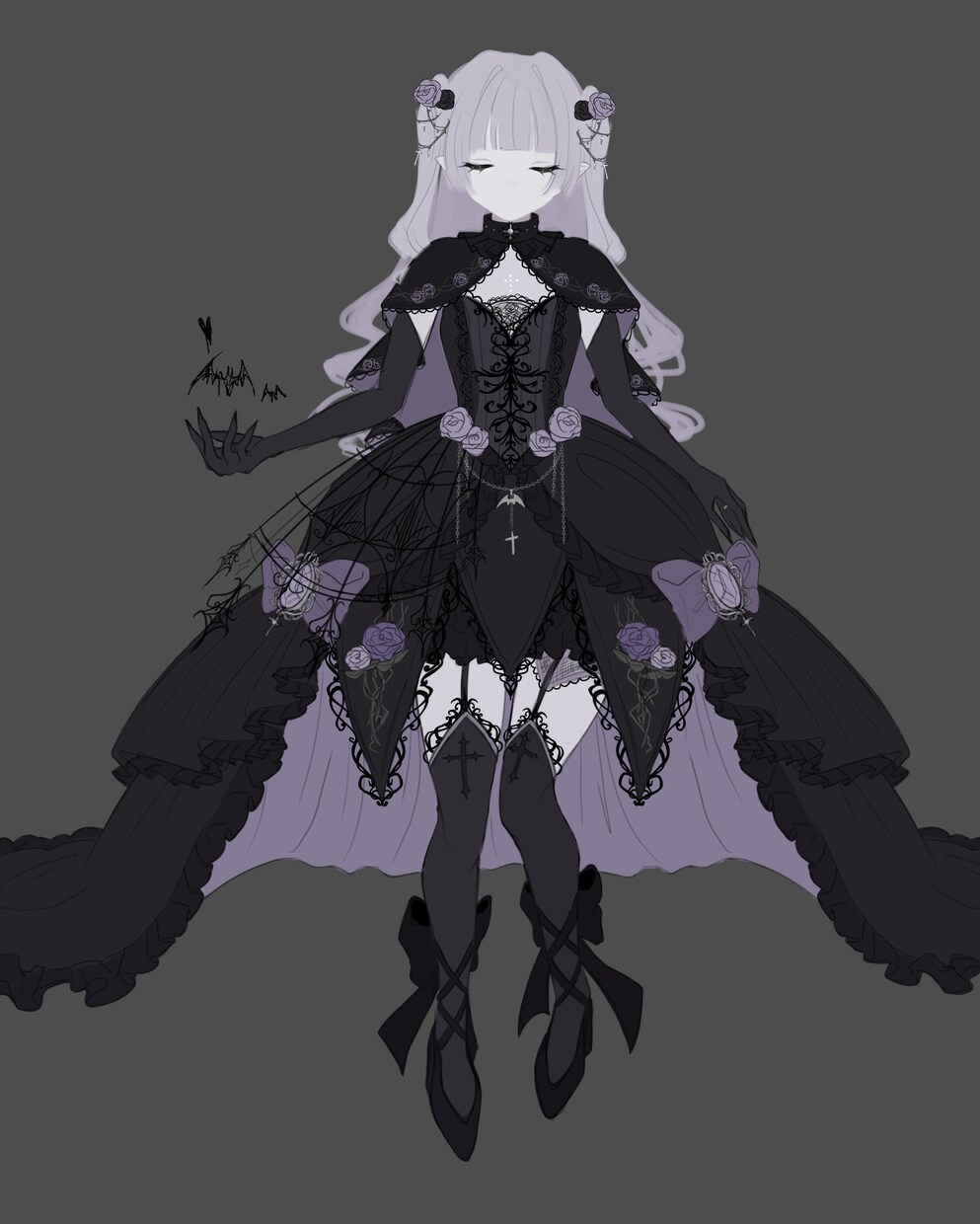 ダークでゴシックな女の子を描きます 魔界から飛び出してきたような女の子が得意です イメージ5