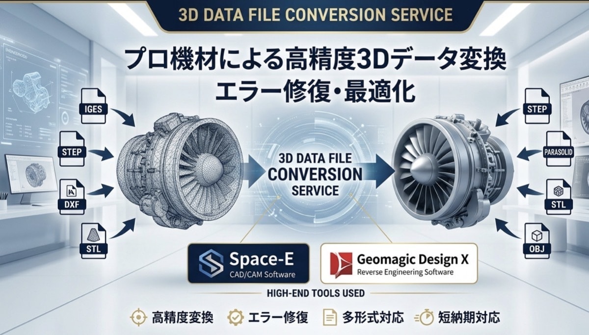 ハイエンド機材使用！3Dデータ拡張子変換します プロ機材を使用！高精度な3Dデータ変換とエラー修復を実現。 イメージ1