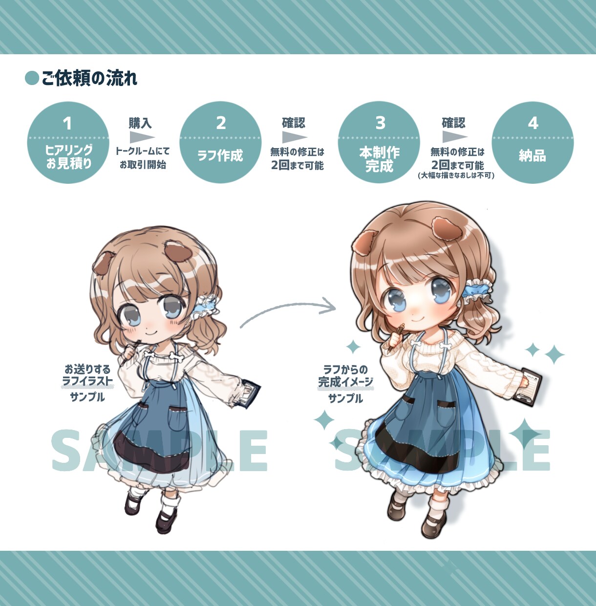 SDキャラクター・デフォルメイラスト描きます あなただけのかわいらしいミニキャラクターをお求めの方！ イメージ3