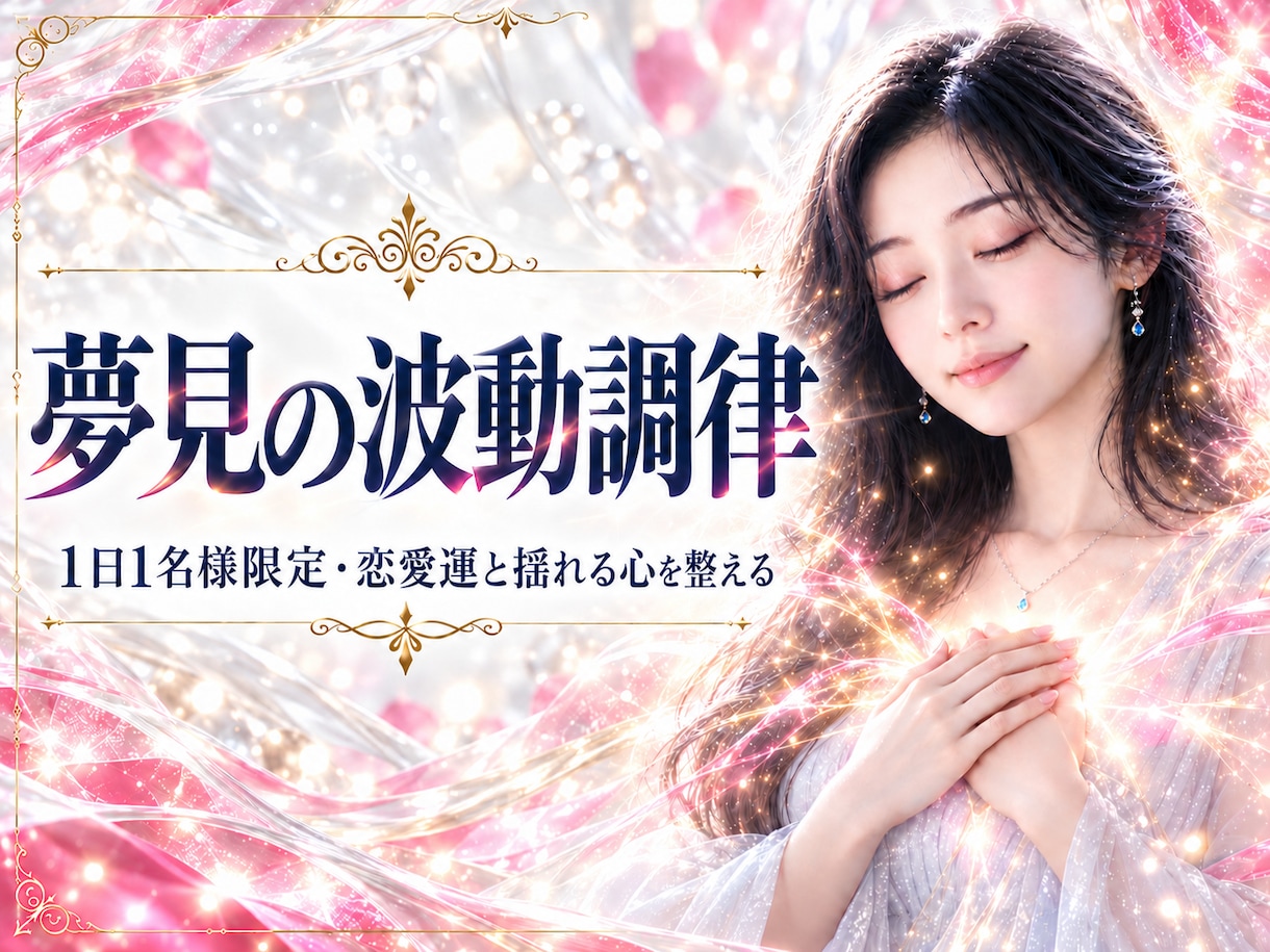 夢見の波動調律｜恋に向き合う穏やかな自分へ整えます 1日1名様限定。神声と夢で、恋を動かす波動へ整えます イメージ1