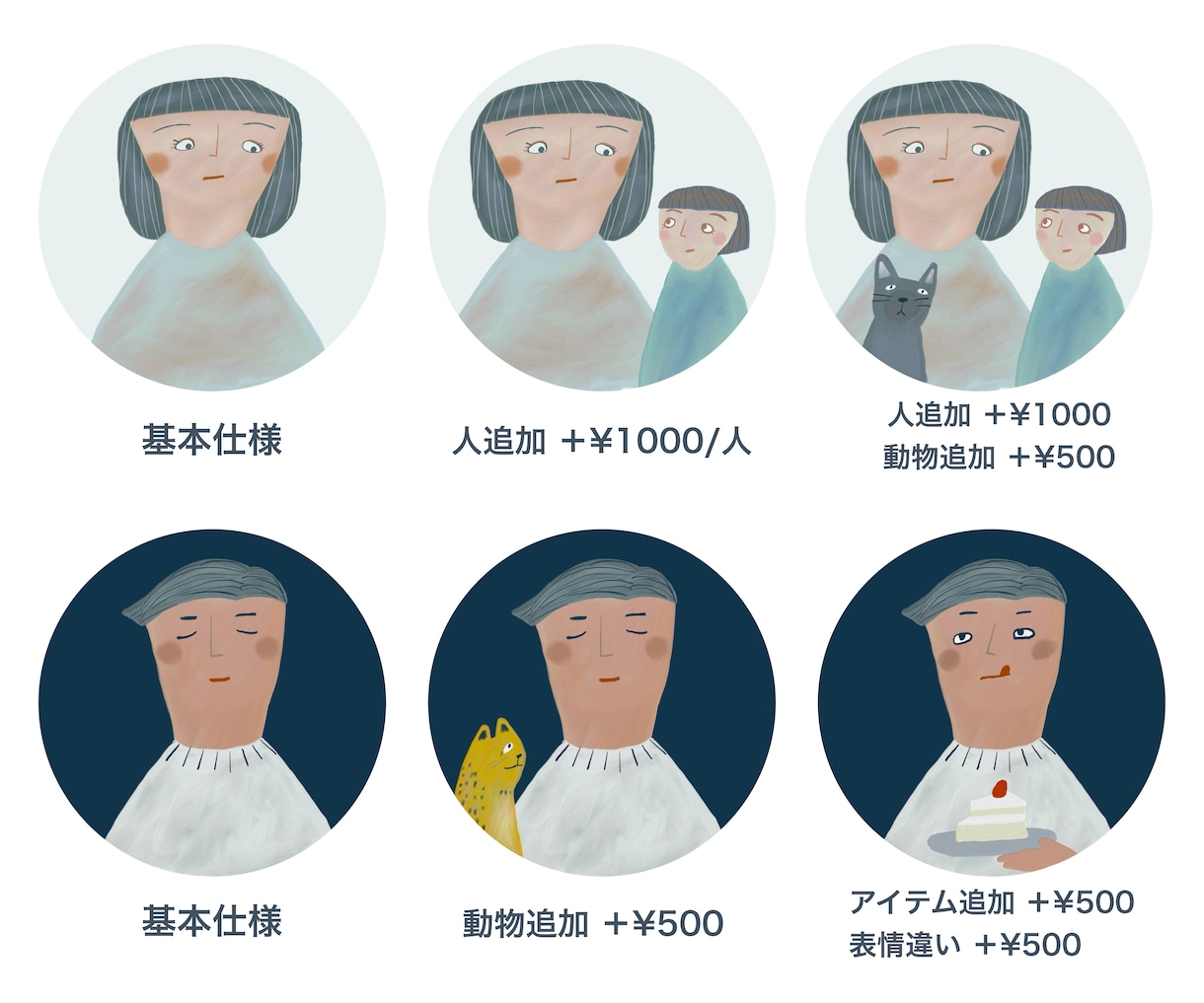 アイコン用イラスト描きます 色違い・セットでも！人物・動物などのほっこりしたイラストです イメージ3