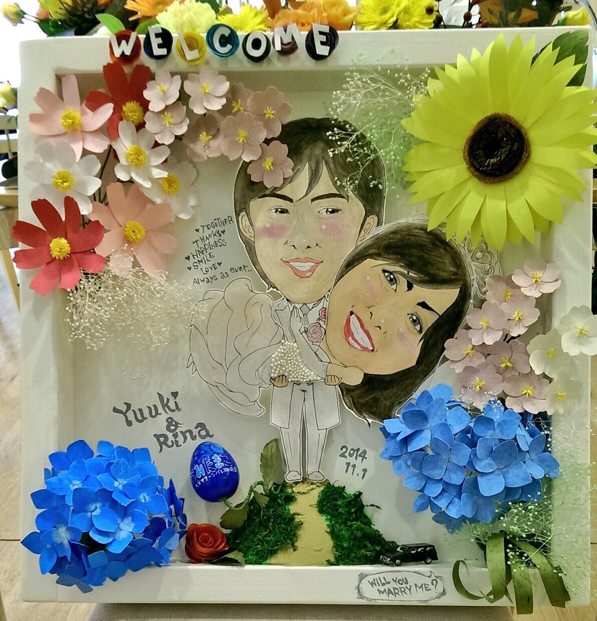 世界にひとつだけのウェルカムボードでお祝いします おふたりの思い出を一枚に込めます イメージ2
