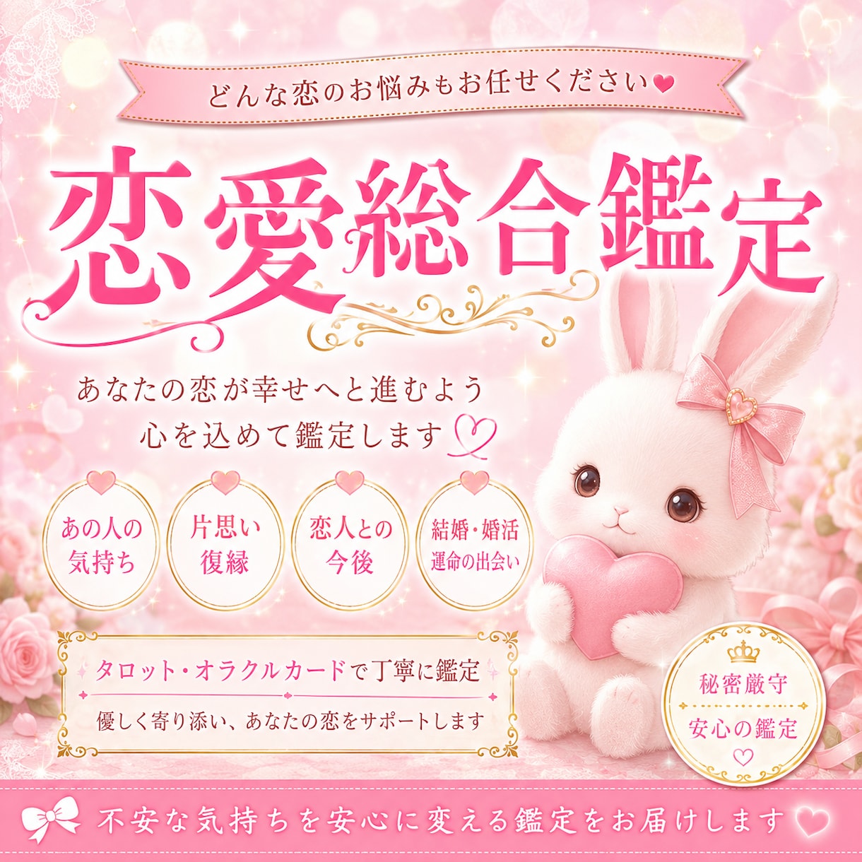 あなたの恋愛のお悩み占います この恋、どうなる？を丁寧に読み解きます。 イメージ1