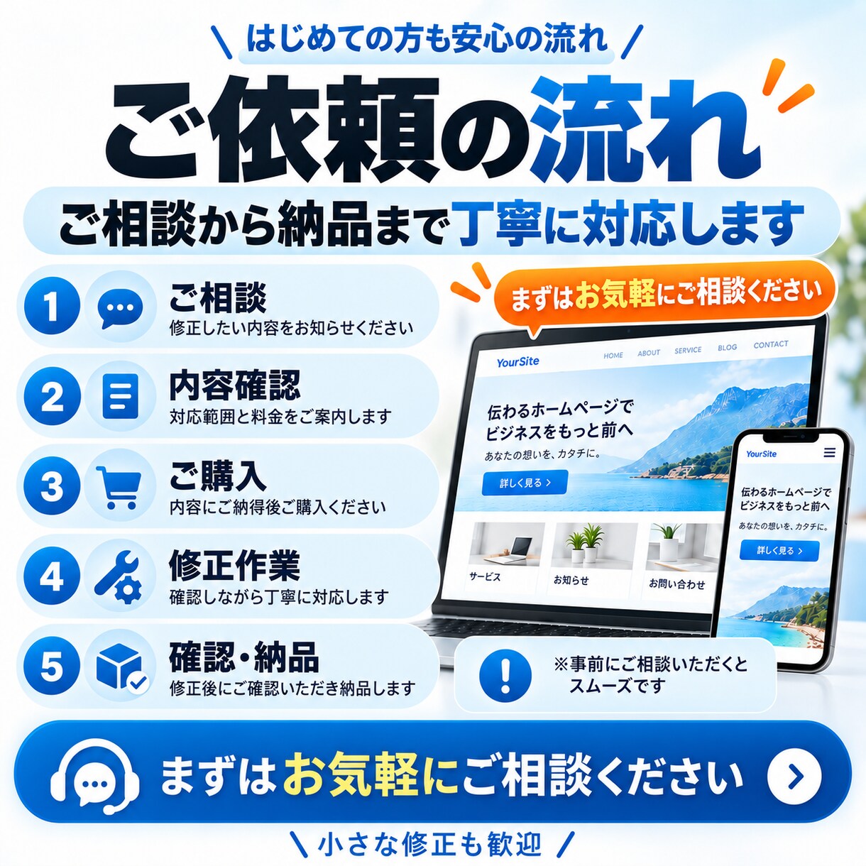 WordPressのちょっとした修正・更新します 文字・画像変更、表示崩れなど小さなお困りごとに対応 イメージ4