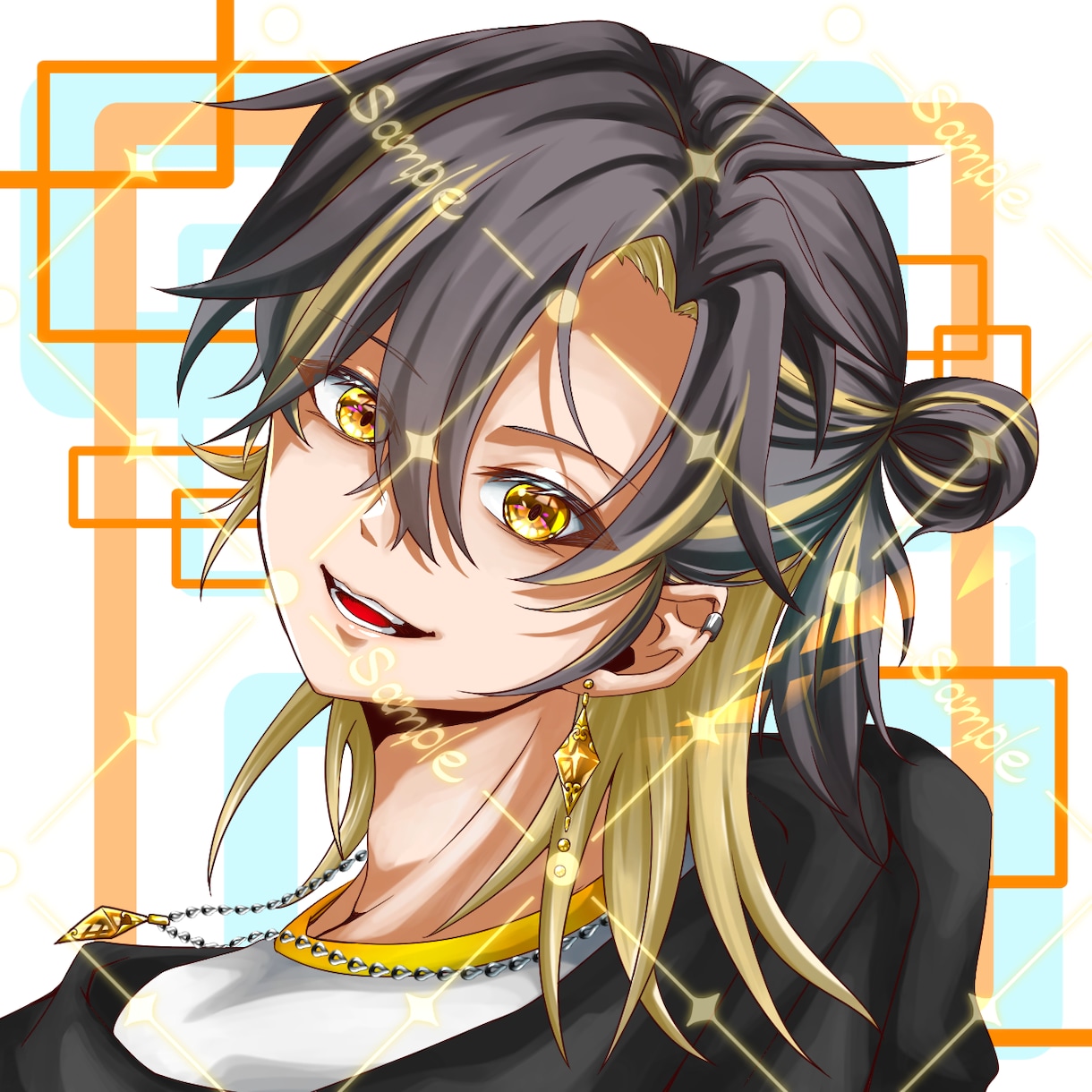 かっこいいアイコン用イラストお描きします 先着5名様まで低価格！存在感あるキラキラしたアイコンを制作！ イメージ6