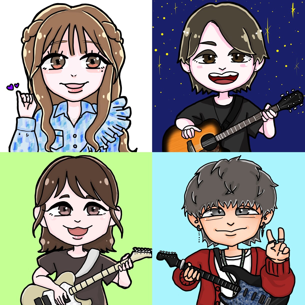 ポップで可愛い似顔絵アイコン描きます SNSアイコンや動画内イラストとしていかがですか？ イメージ1