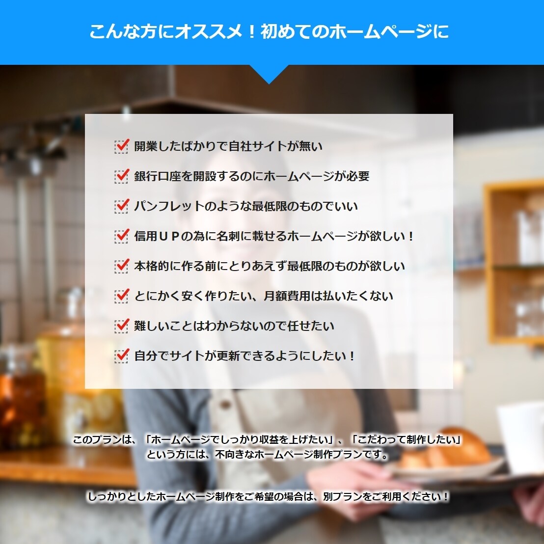 wordpressで自社更新式の格安サイト作ります 初めてのHPにオススメ！すぐに作れる「ハジメノホムペ」 イメージ2
