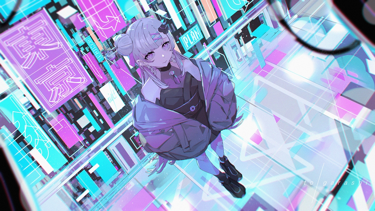 一枚絵制作！歌ってみたなどのイラストを描きます 目を惹く構図、綺麗な色使いならお任せください！ イメージ3
