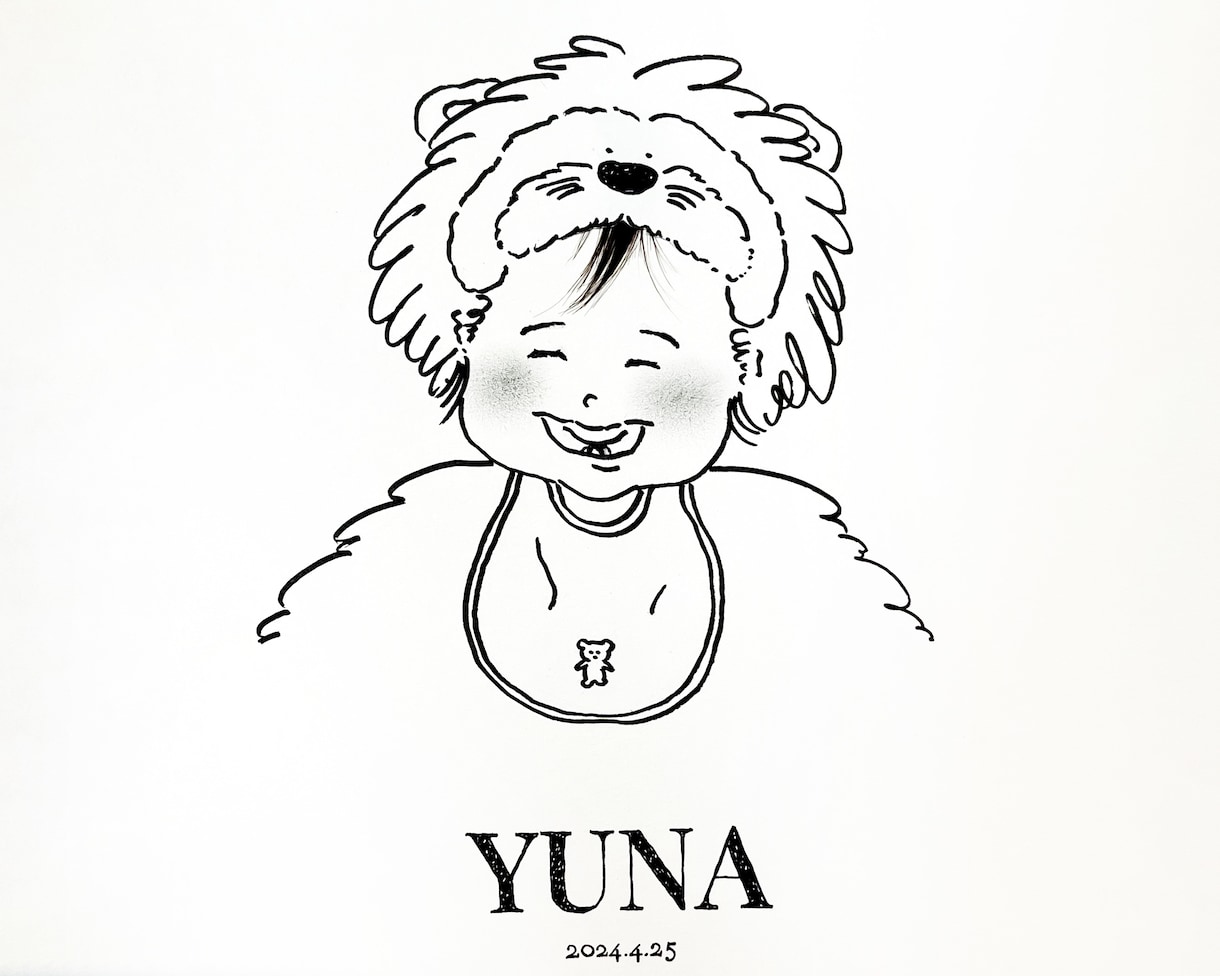 ファーストカットアートのイラストをお描きします お子さまの可愛いポイントを詰め込んだ似顔絵イラストです⭐︎ イメージ1