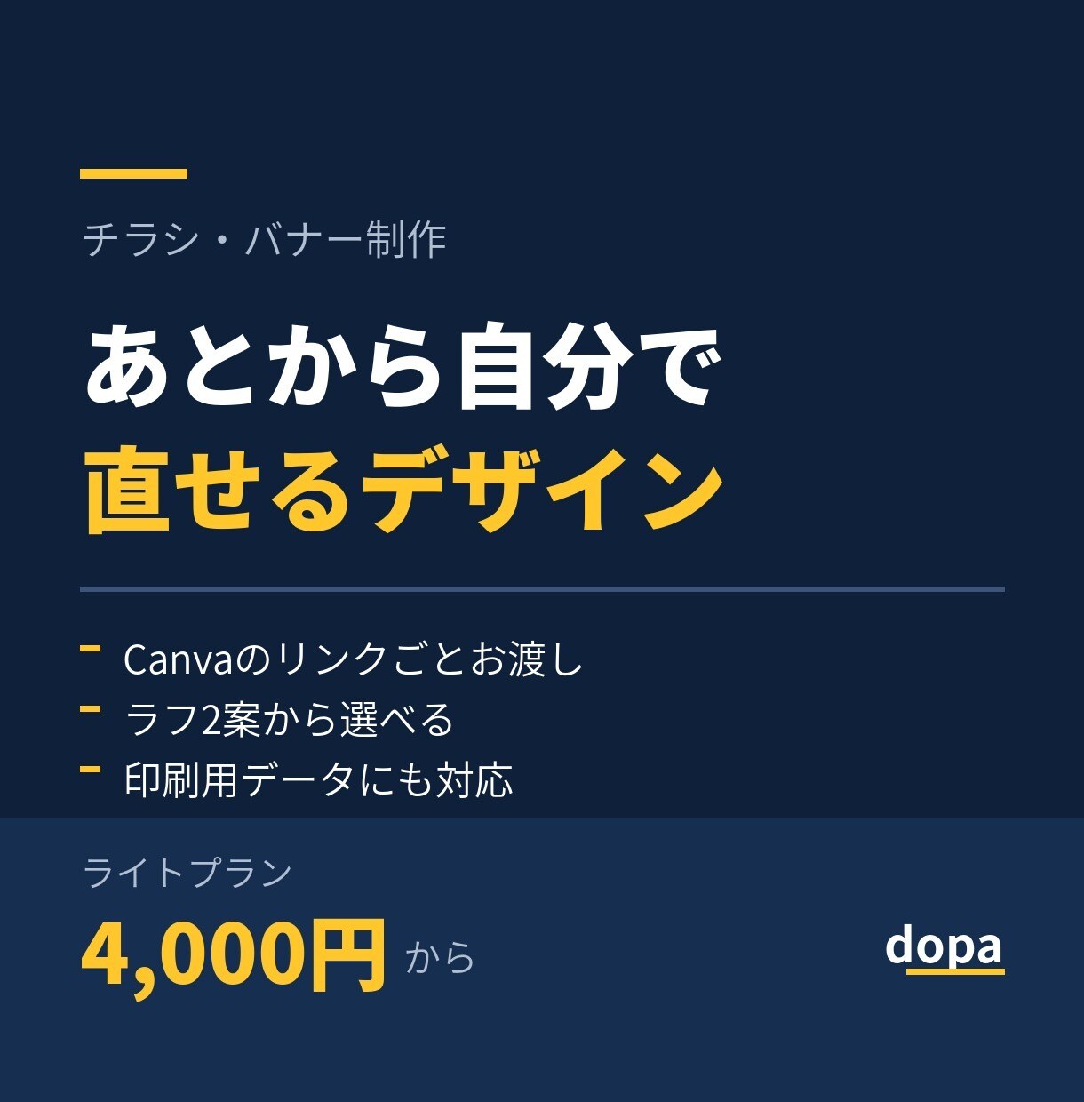 チラシやバナーをCanvaで作ります あとからご自身で直せる状態でお渡しします イメージ1
