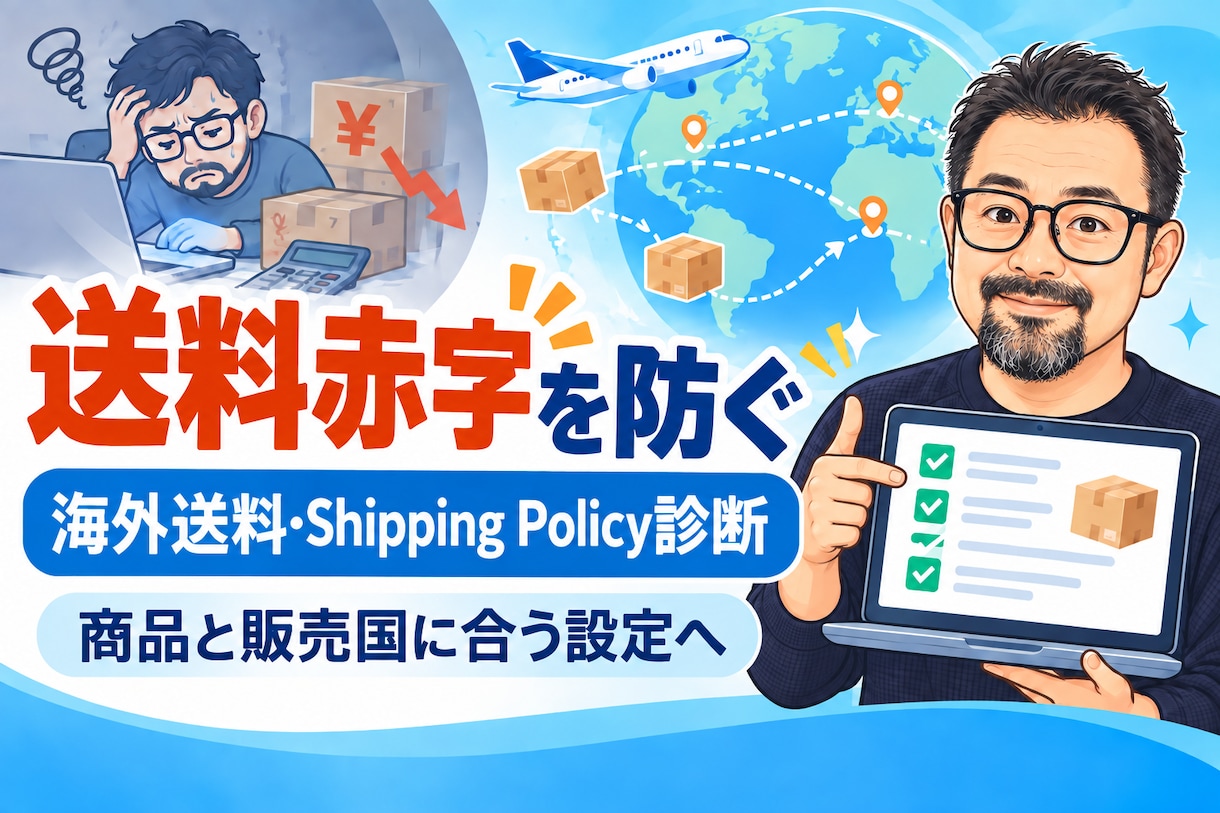 eBay海外送料と配送ポリシーを診断します 送料赤字を防ぐ｜商品と販売国に合う設定を整理 イメージ1